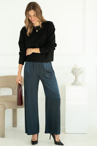SABLYN DRAPEY WIDE LEG PANTS IN NAVY