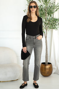 ENVY MODAL RIBBED L/S TOP-BK