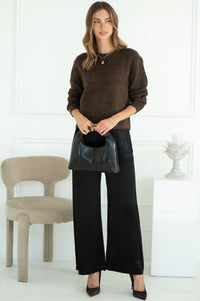 SABLYN DRAPEY WIDE LEG PANTS IN BLACK