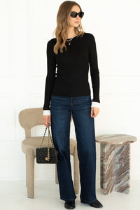 NO RUSH RIBBED CONTRAST TOP
