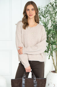 BOWS PEARL SWEATER
