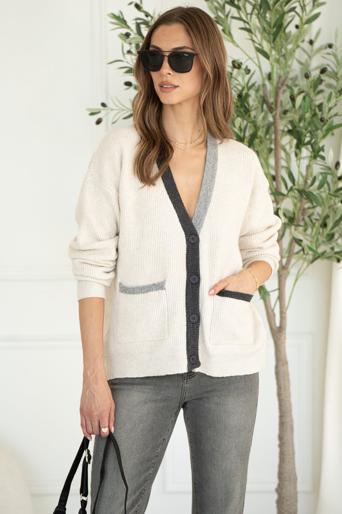 LOVER CONTRAST CARDIGAN