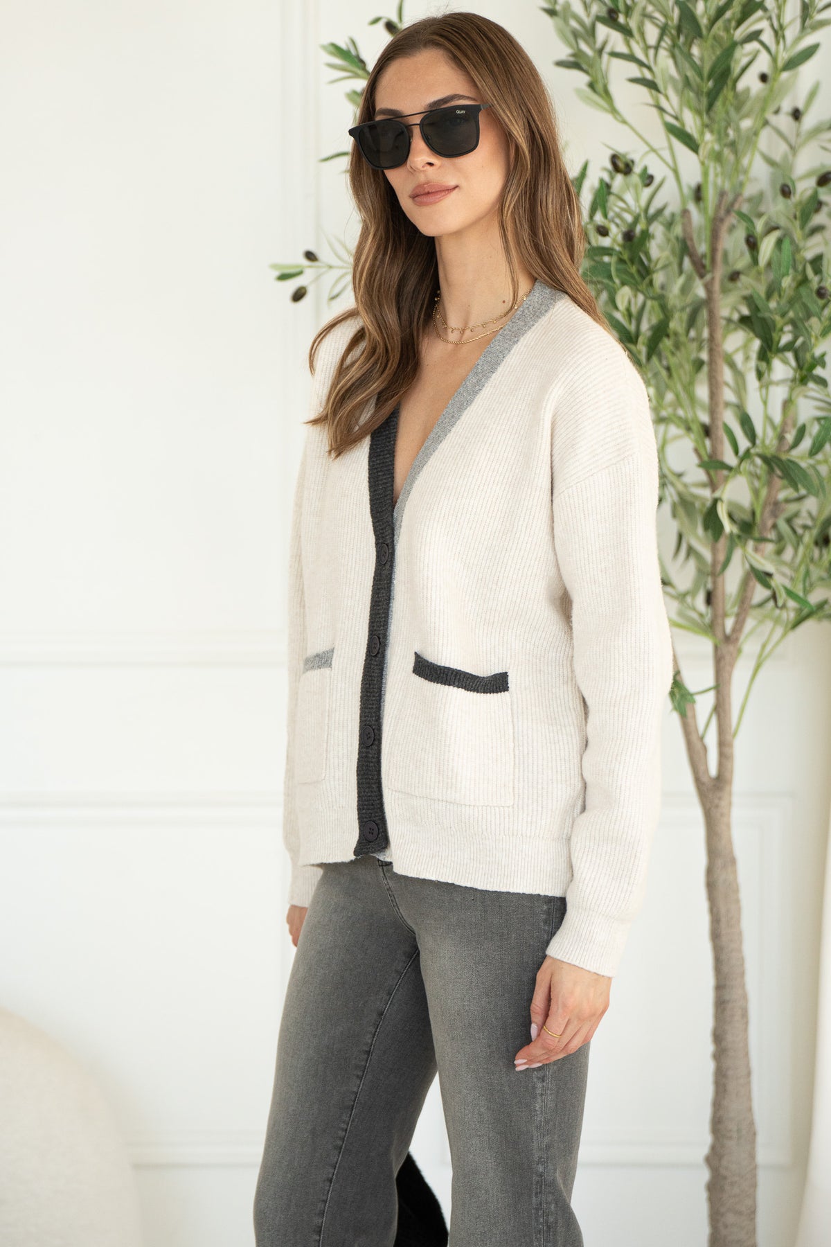 LOVER CONTRAST CARDIGAN