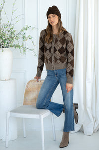 GRACE ARGYLE SWEATER-BR
