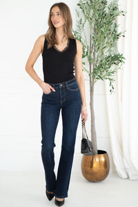 SPRING FLING LACE RIBBED TANK