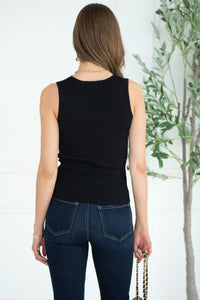 SPRING FLING LACE RIBBED TANK