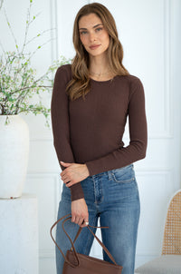 SAGAN RIB CREWNECK TOP-BR