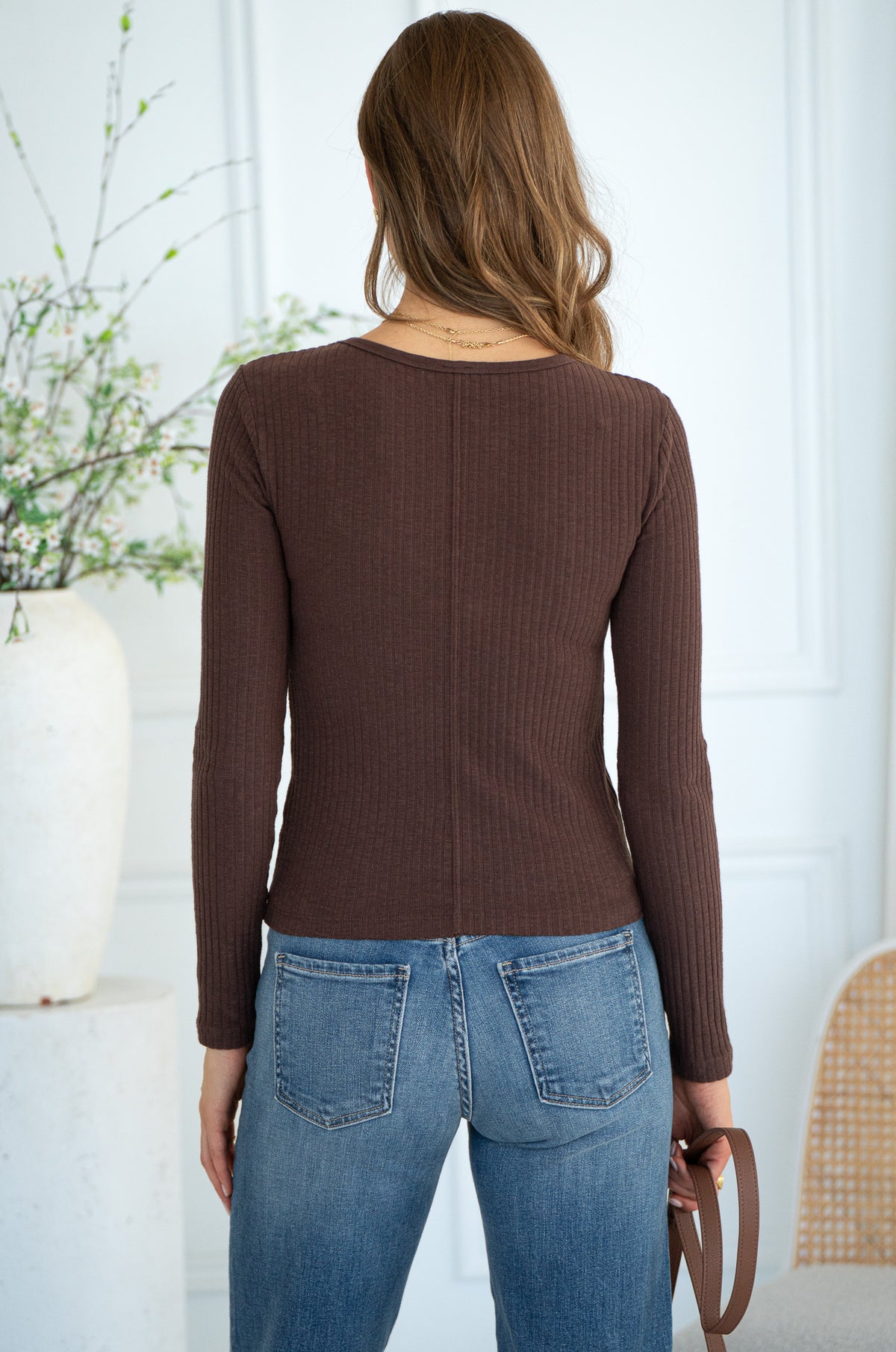 SAGAN RIB CREWNECK TOP-BR