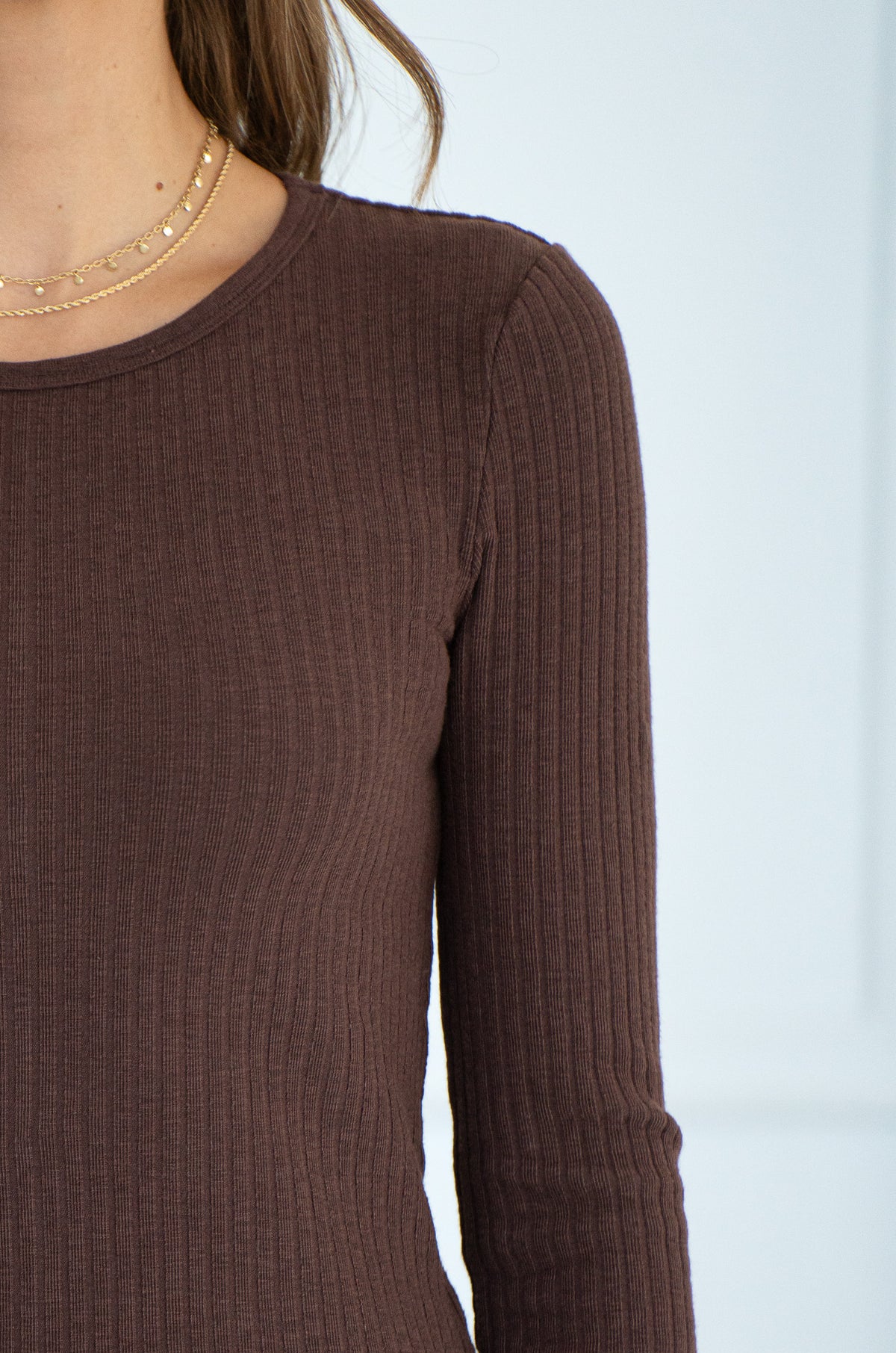 SAGAN RIB CREWNECK TOP-BR