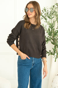 GRIGIO BUTTON SIDE SWEATER