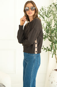 GRIGIO BUTTON SIDE SWEATER