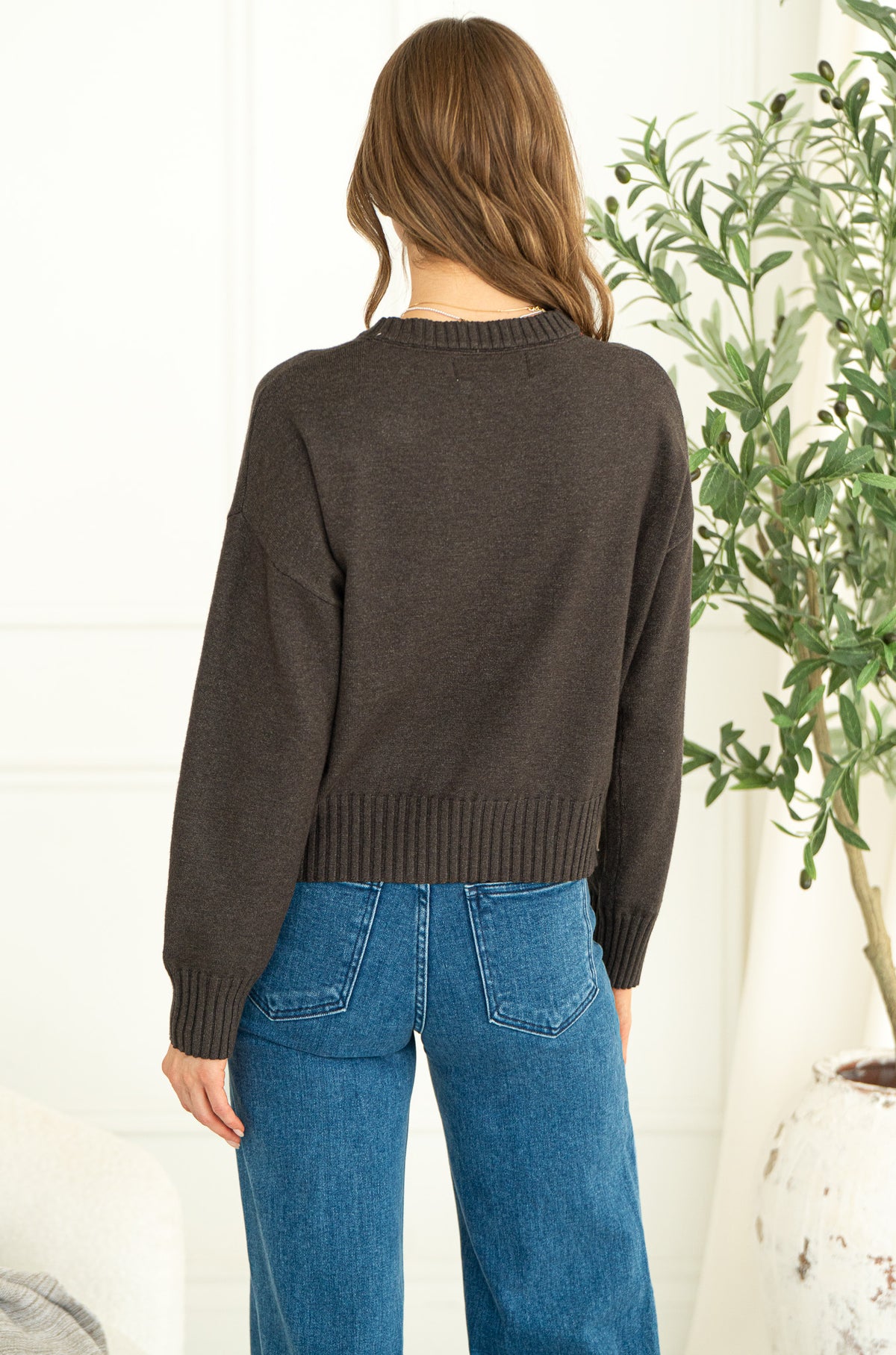GRIGIO BUTTON SIDE SWEATER