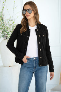 BROOKE DENIM SWEATSHIRT JACKET-BK