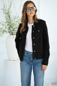 BROOKE DENIM SWEATSHIRT JACKET-BK
