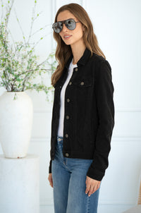 BROOKE DENIM SWEATSHIRT JACKET-BK