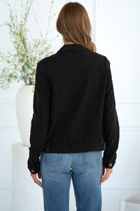 BROOKE DENIM SWEATSHIRT JACKET-BK