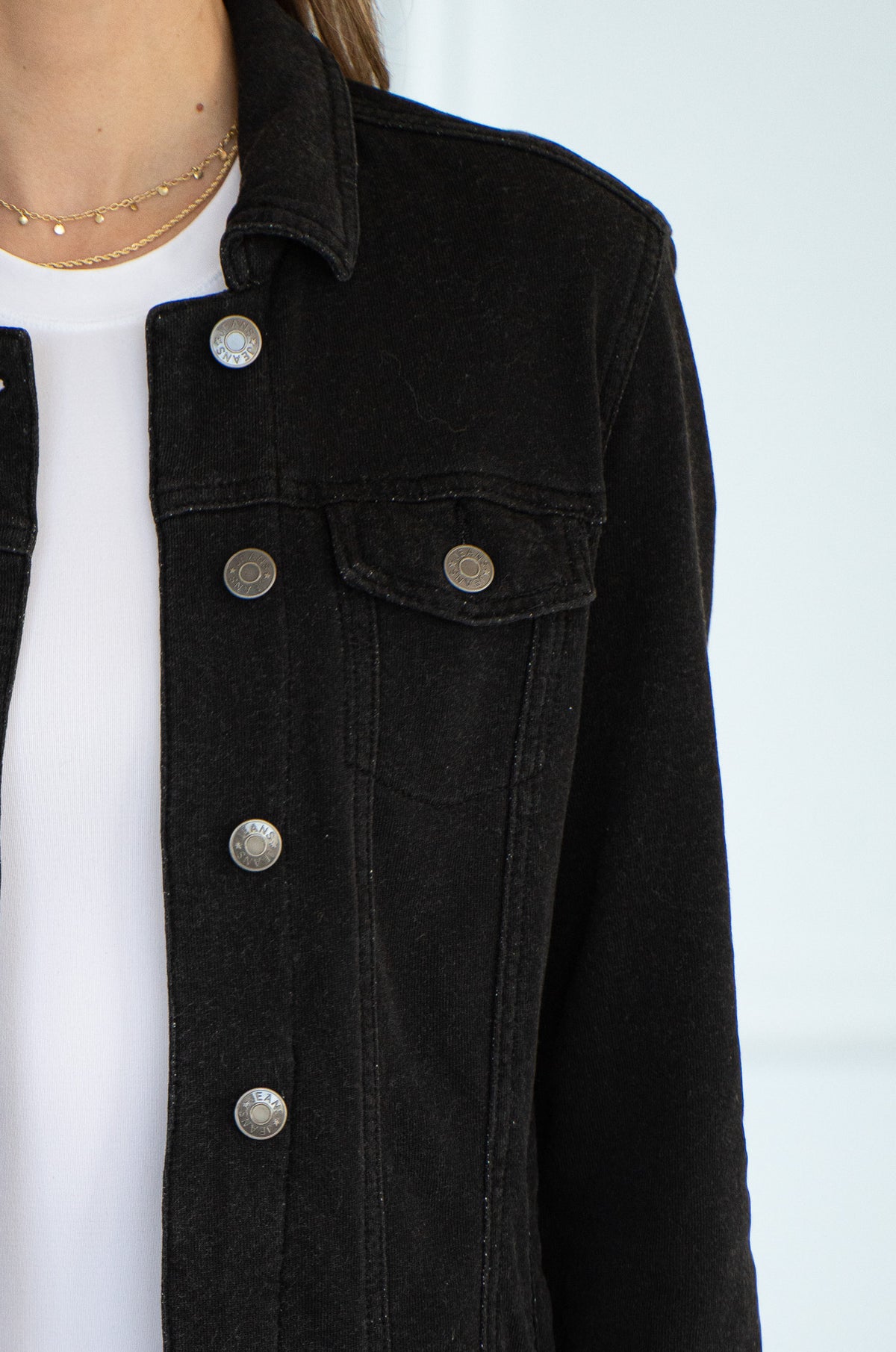 BROOKE DENIM SWEATSHIRT JACKET-BK