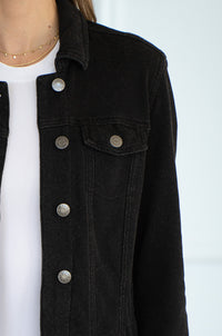 BROOKE DENIM SWEATSHIRT JACKET-BK