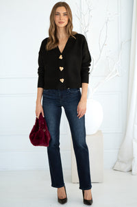 HEART BUTTON CARDIGAN