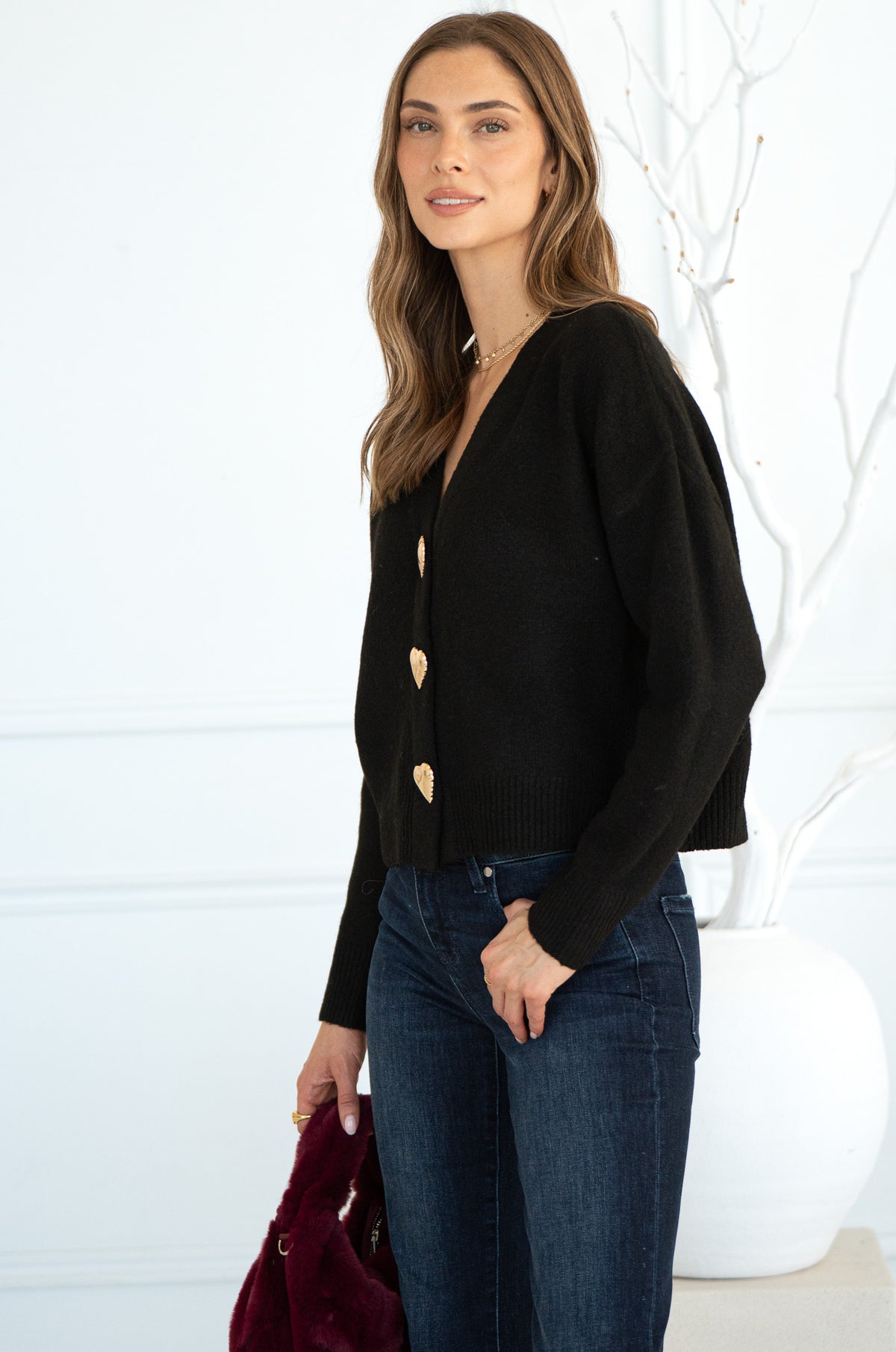 HEART BUTTON CARDIGAN