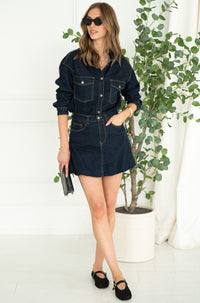 ZURI STRETCH DENIM BUBBLE SKIRT