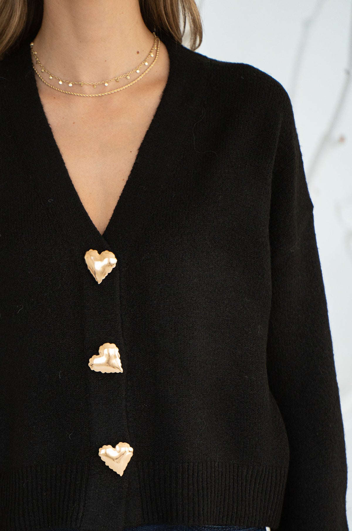 HEART BUTTON CARDIGAN