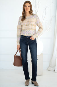 FLORAL CABLE DETAIL SWEATER