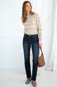 FLORAL CABLE DETAIL SWEATER