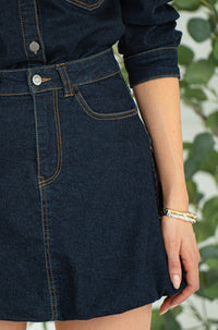ZURI STRETCH DENIM BUBBLE SKIRT