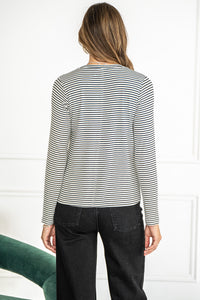 CODY MODAL STRIPE SCOOP NECK L/S TEE