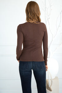 JADA COTTON MODAL L/S TEE-BR