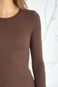 JADA COTTON MODAL L/S TEE-BR