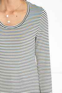 CODY MODAL STRIPE SCOOP NECK L/S TEE