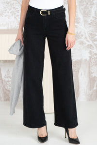 CLICK WIDE LEG JEANS-BK