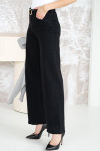 CLICK WIDE LEG JEANS-BK