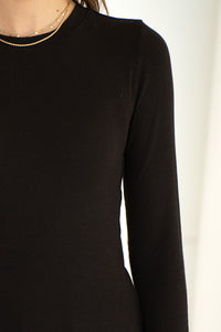 RUNAWAY RIBBED MODAL L/S TEE-BK