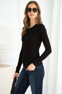 JADA COTTON MODAL L/S TEE-BK
