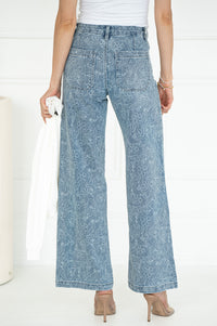 OLIVIA WIDE LEG FLORAL JEANS