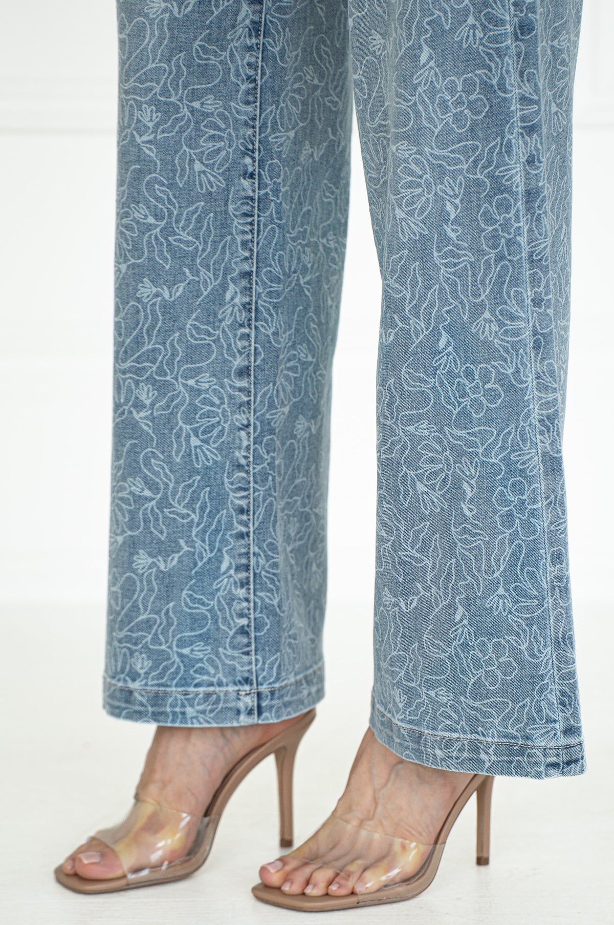 OLIVIA WIDE LEG FLORAL JEANS