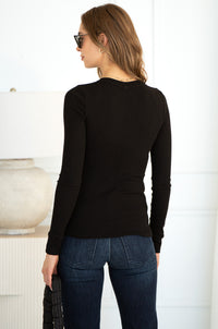 JADA COTTON MODAL L/S TEE-BK