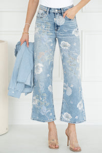 CHERYL WIDE LEG FLORAL JEANS