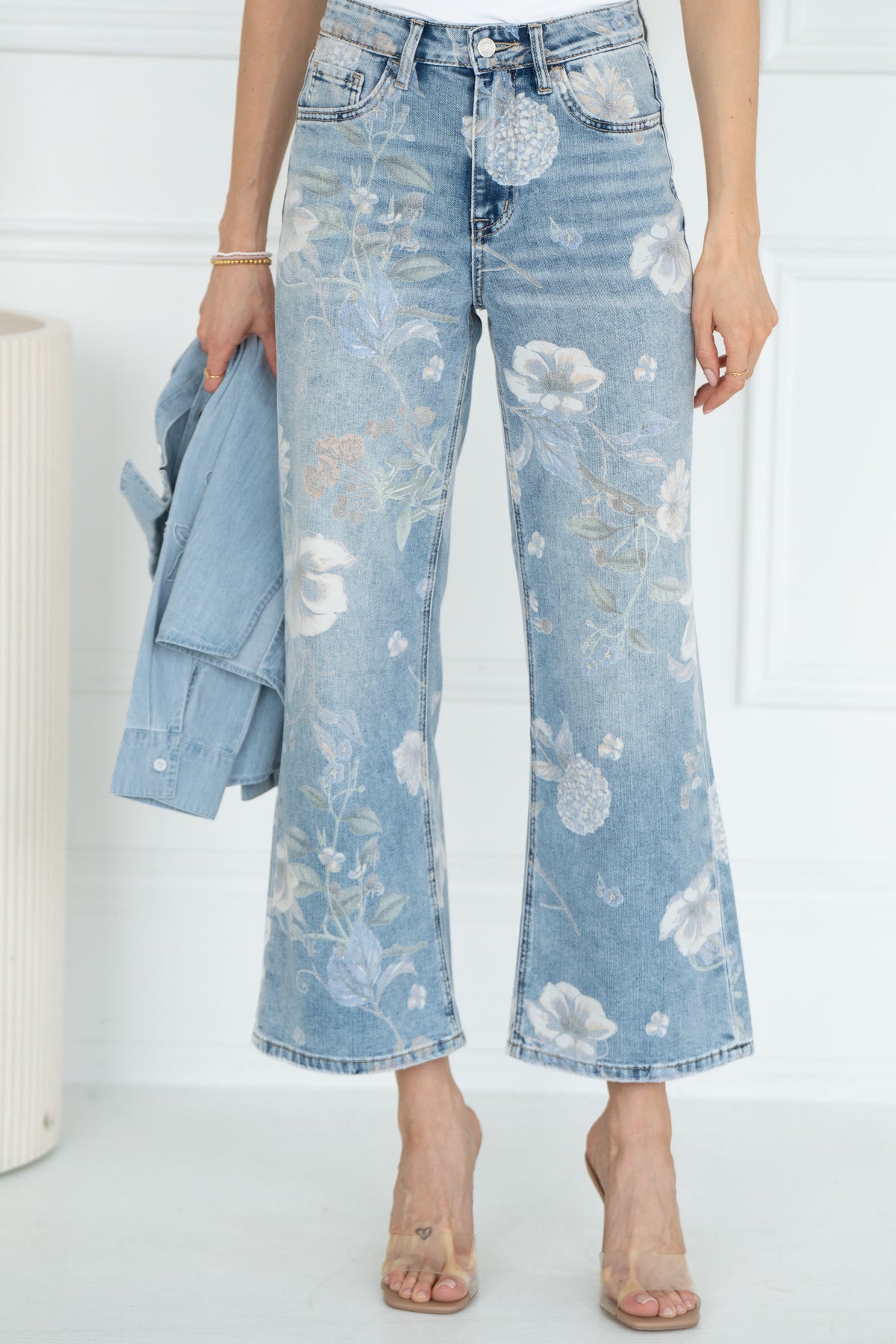 CHERYL WIDE LEG FLORAL JEANS