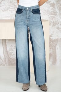 ALL MIXED UP WIDE LEG JEANS