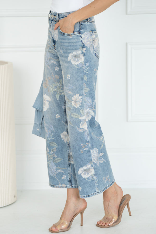 CHERYL WIDE LEG FLORAL JEANS