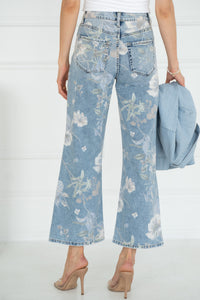 CHERYL WIDE LEG FLORAL JEANS