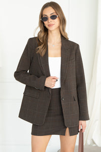 BACKUP PLAN PLAID BLAZER