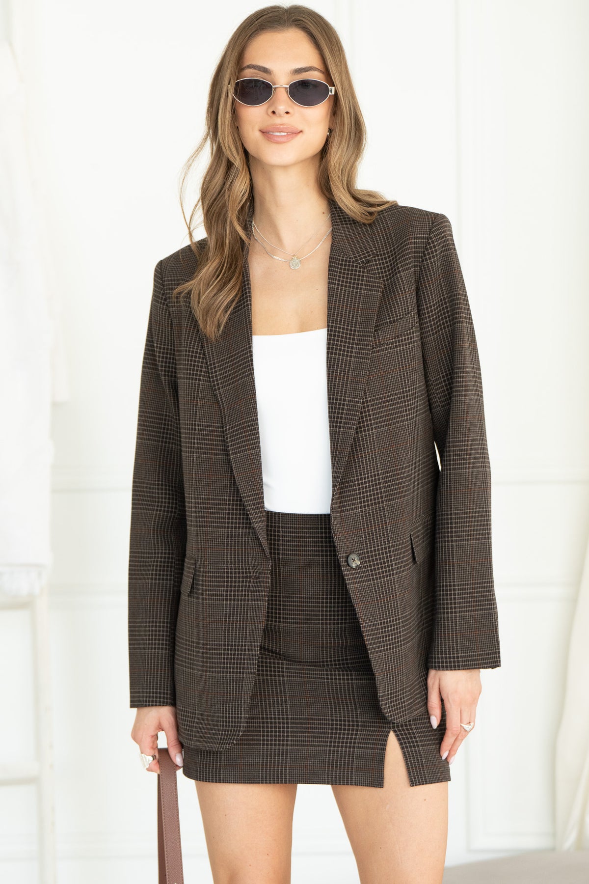 BACKUP PLAN PLAID BLAZER