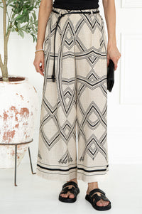 NAGEL PRINTED PANTS WITH BELT