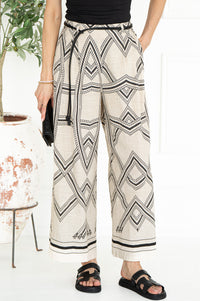 NAGEL PRINTED PANTS WITH BELT