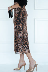 VEYDA MESH LEOPARD MIDI SKIRT